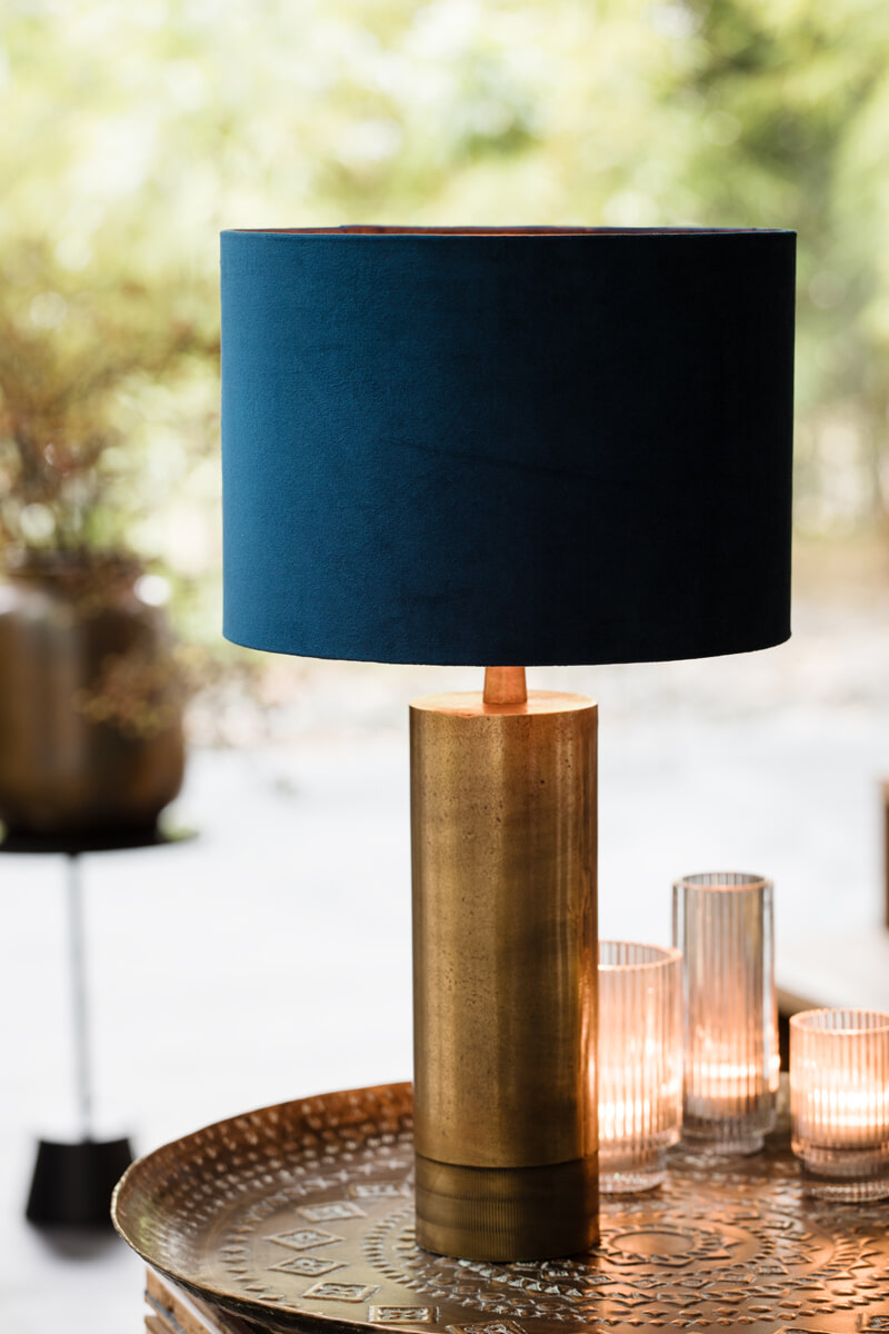 Light & Living Tafellamp 'Savi' 33cm, kleur Antiek Brons (excl. kap)