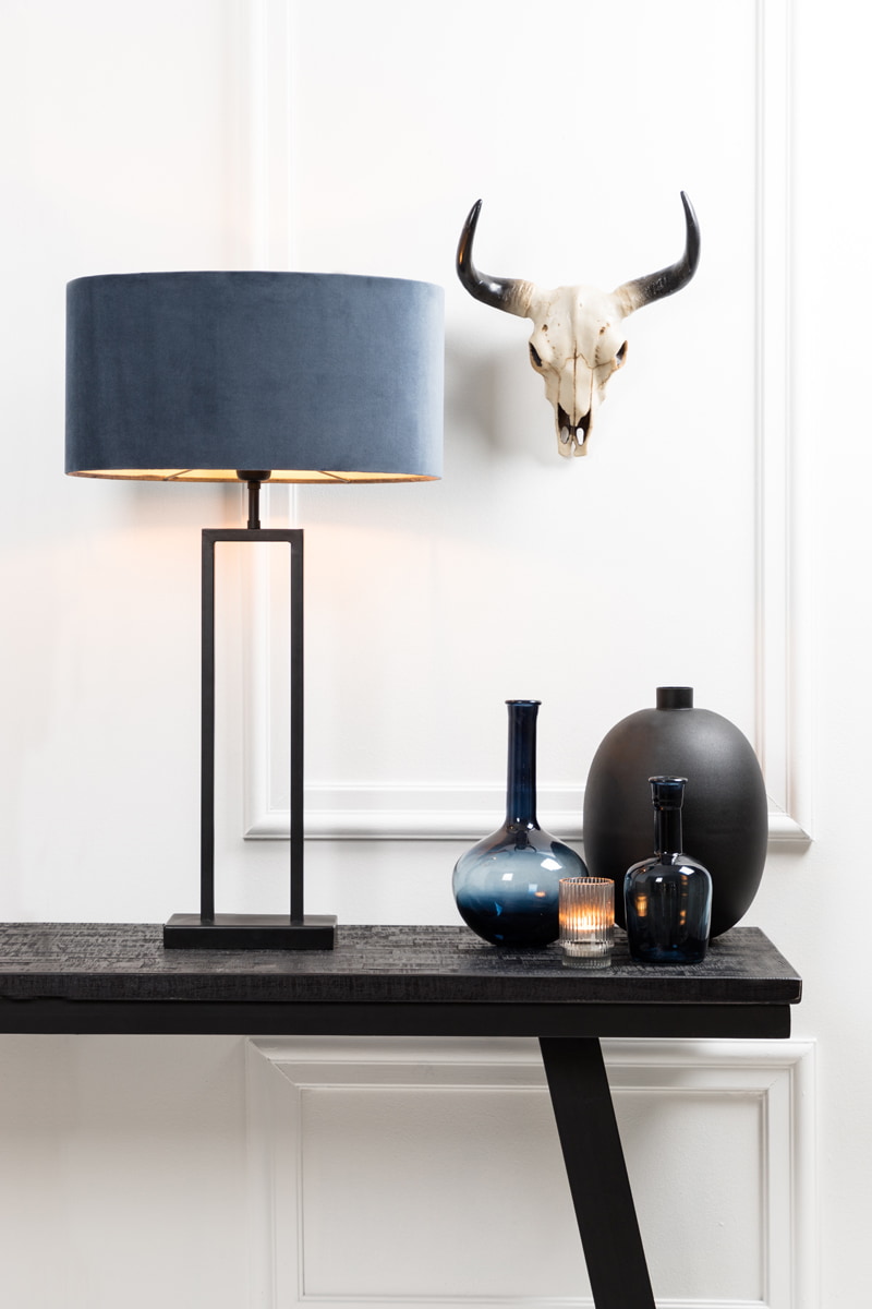 Light & Living Tafellamp 'Shiva' 55cm, kleur Mat Zwart (excl. kap)