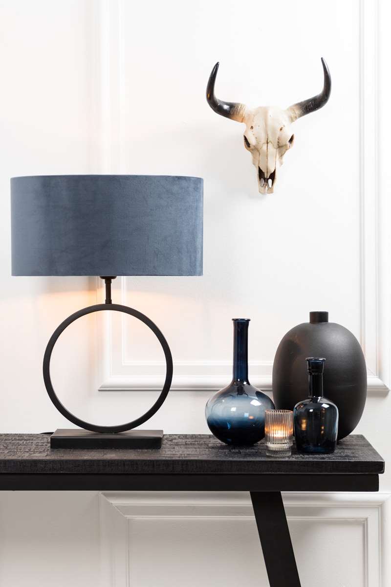 Light & Living Tafellamp 'Liva' 42cm, kleur Mat Zwart (excl. kap)