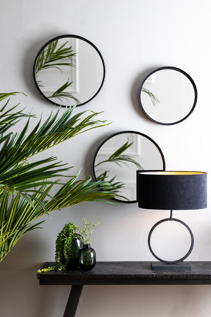 Light & Living Tafellamp 'Liva' 42cm, kleur Mat Zwart (excl. kap)