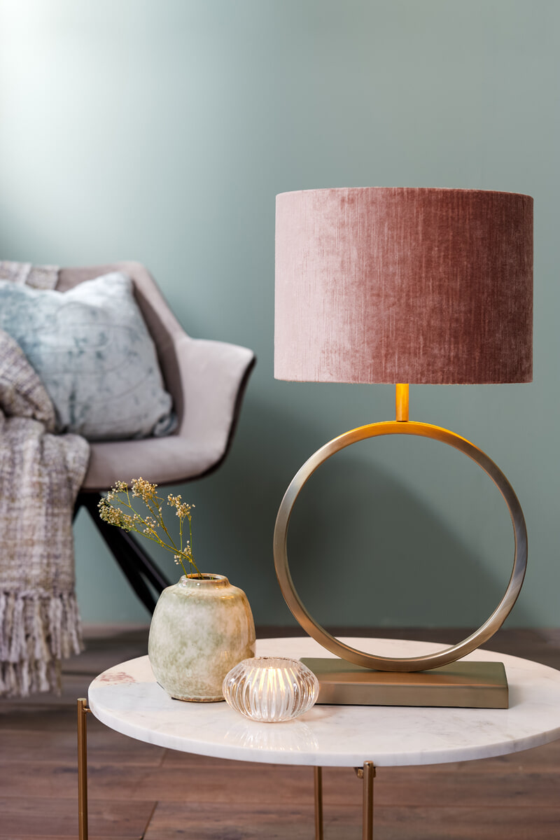 Light & Living Tafellamp 'Liva' 37cm, kleur Goud (excl. kap)
