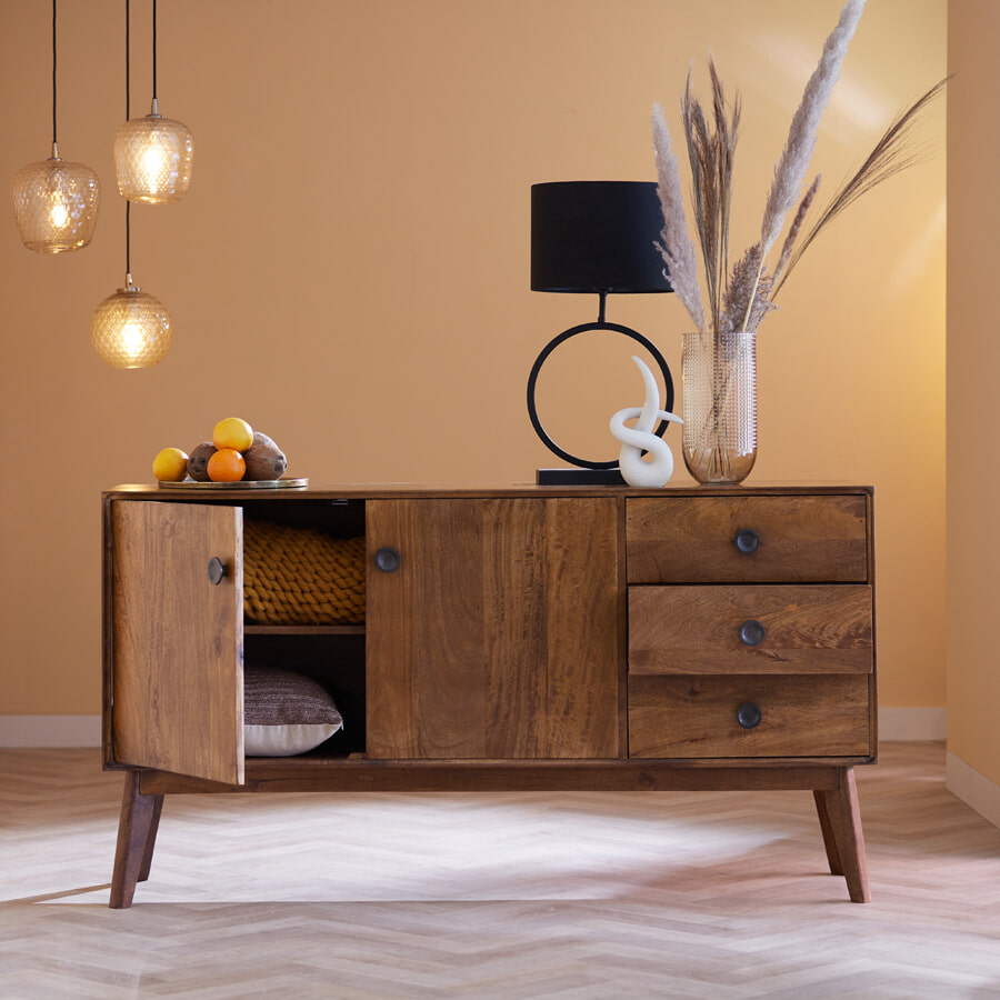 Light & Living Tafellamp 'Liva' 52cm, kleur Mat Zwart (excl. kap)
