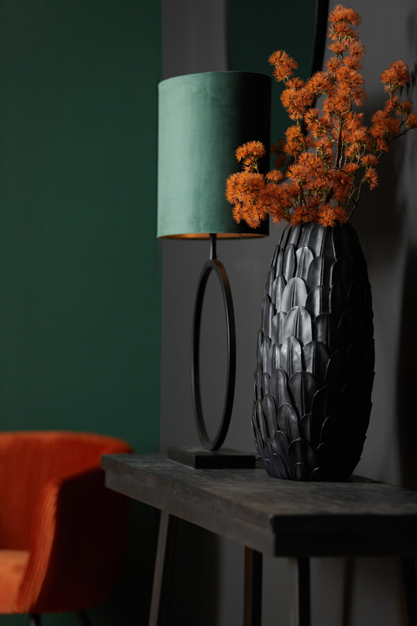 Light & Living Tafellamp 'Liva' 52cm, kleur Mat Zwart (excl. kap)