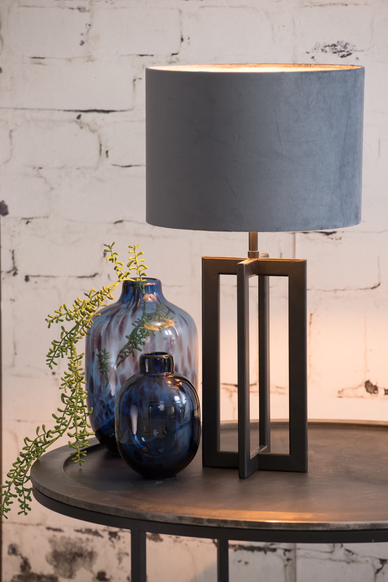 Light & Living Tafellamp 'Mace' 35cm, kleur Mat Zwart (excl. kap)