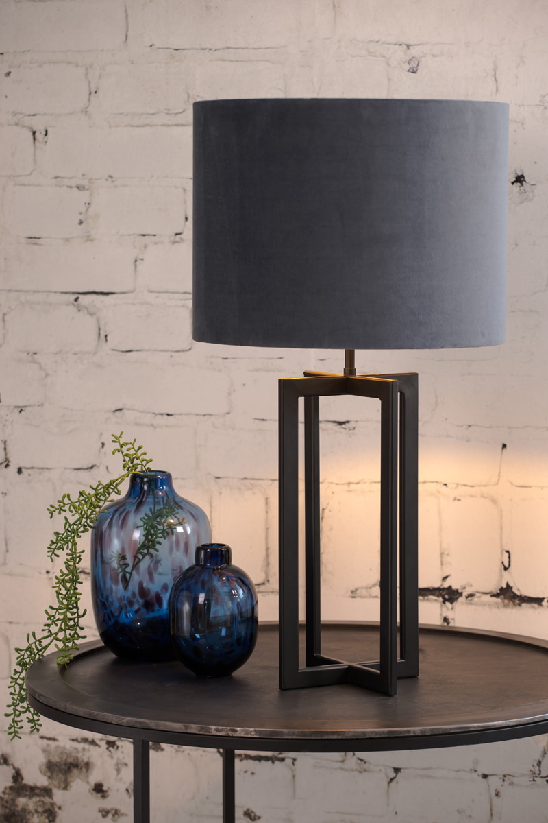 Light & Living Tafellamp 'Mace' 46cm, kleur Mat Zwart (excl. kap)