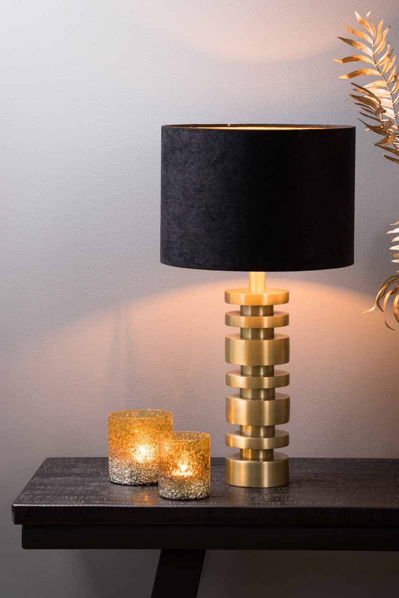 Light & Living Tafellamp 'Desley' 36cm, kleur Mat Goud (excl. kap)