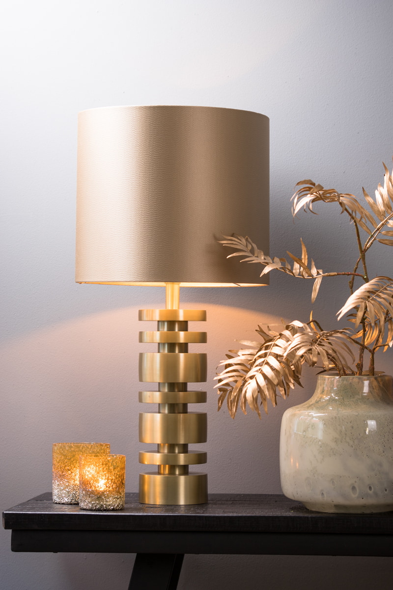 Light & Living Tafellamp 'Desley' 40cm, kleur Mat Goud (excl. kap)