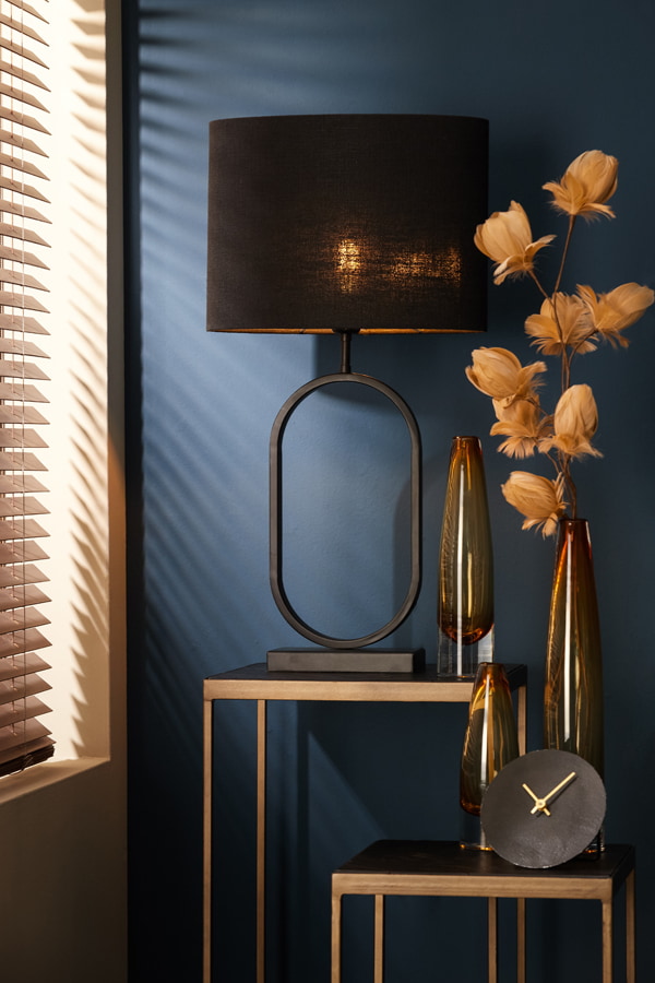 Light & Living Tafellamp 'Jamiri' 45cm, kleur Mat Zwart (excl. kap)