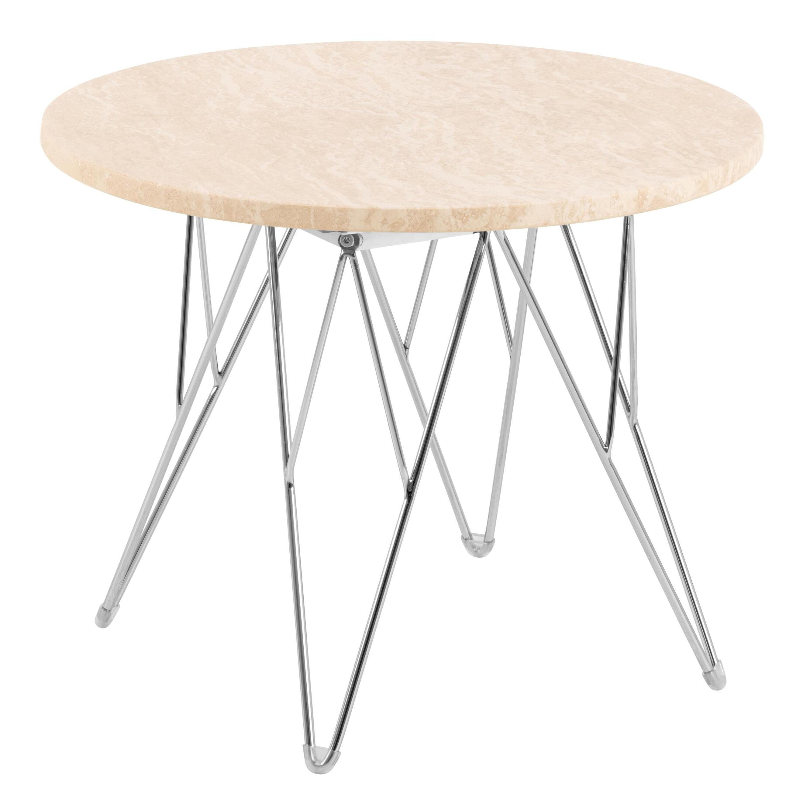 Bendt Ronde Bijzettafel Nadia Travertin, 55cm - Beige