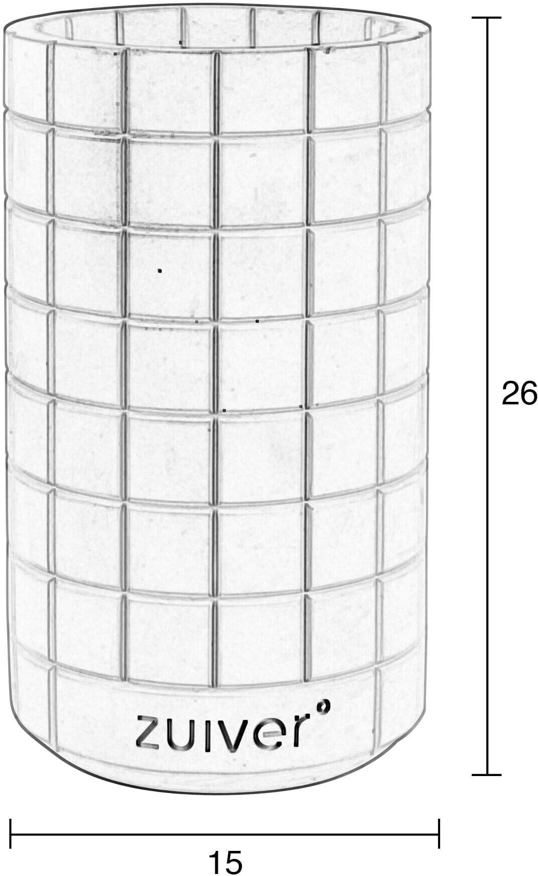 Zuiver Vaas 'Fajen' Beton, 26cm hoog, kleur Grijs