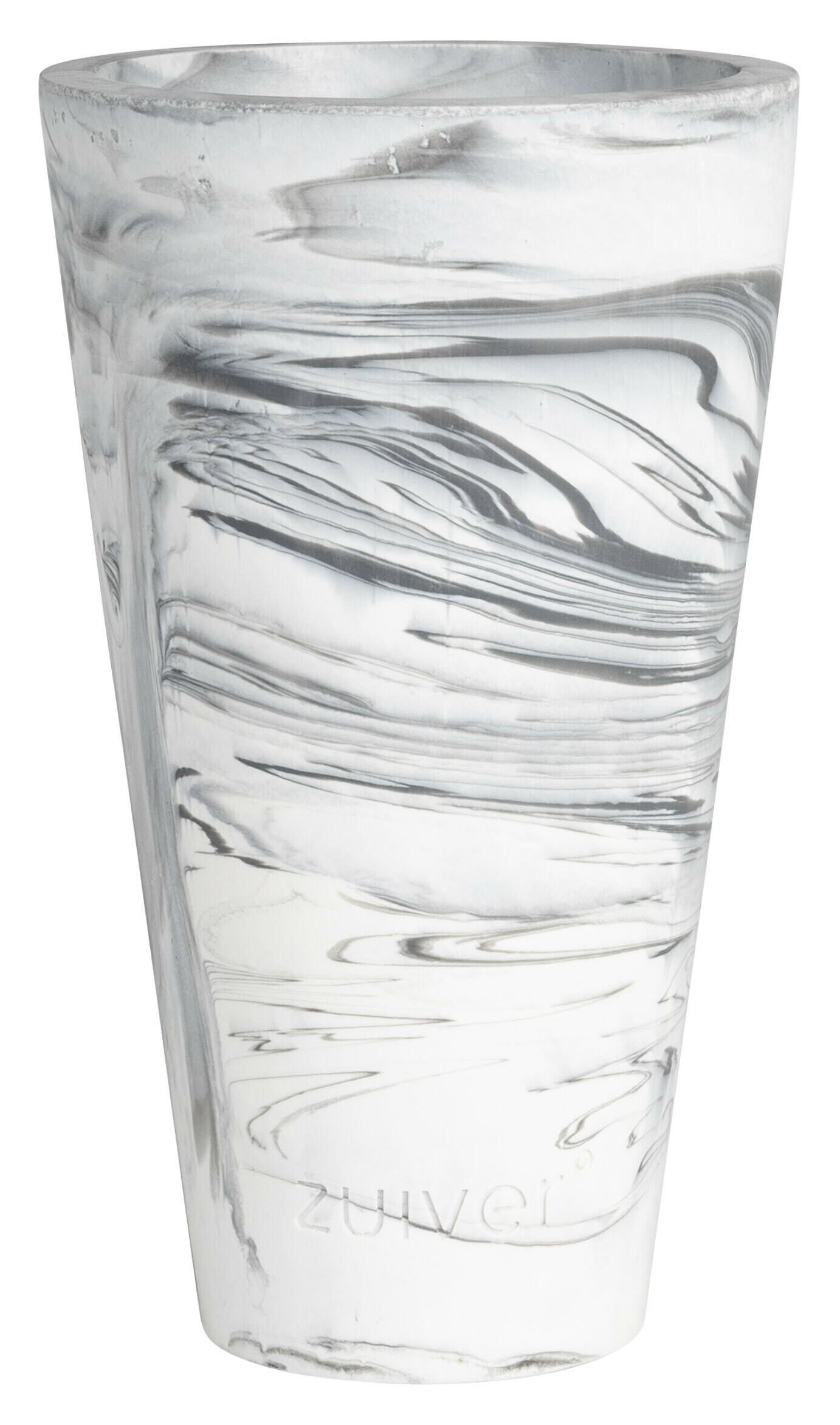 Zuiver Vaas 'Conic' Resin, 25cm, kleur Zwart/Wit