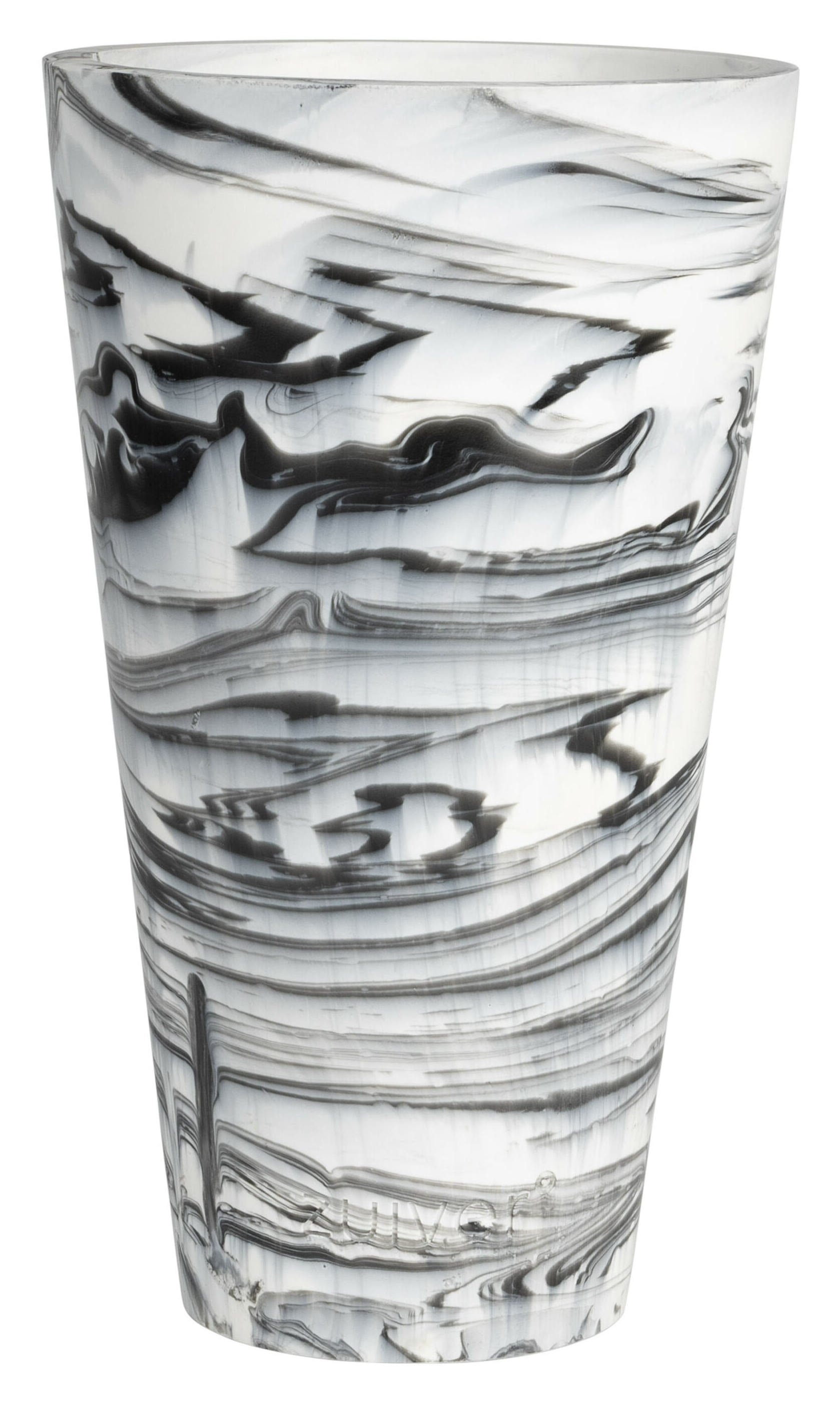 Zuiver Vaas 'Conic' Resin, 30cm, kleur Zwart/Wit