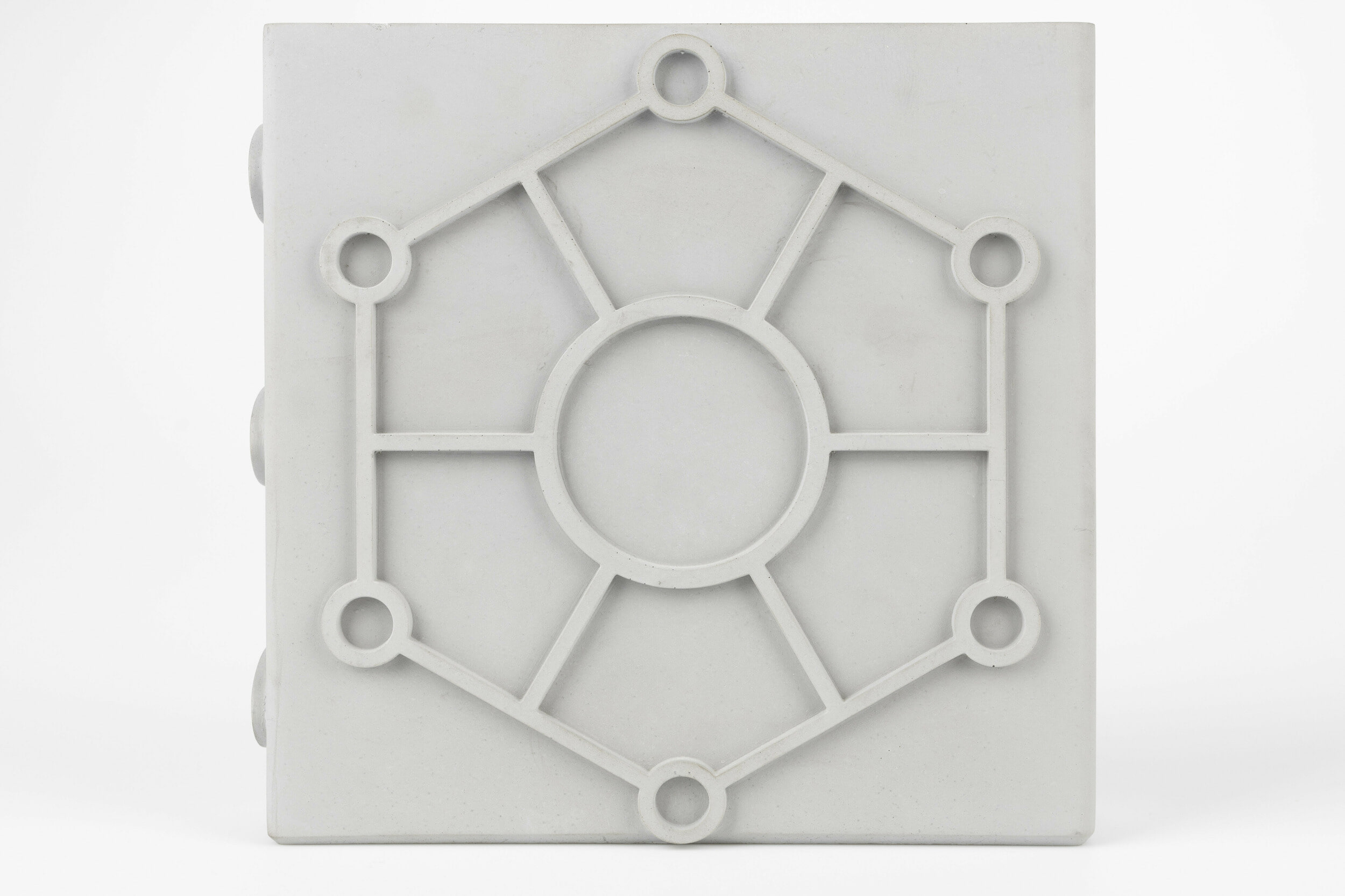 Zuiver Vaas 'Graphic' Flat, Beton, kleur Grijs