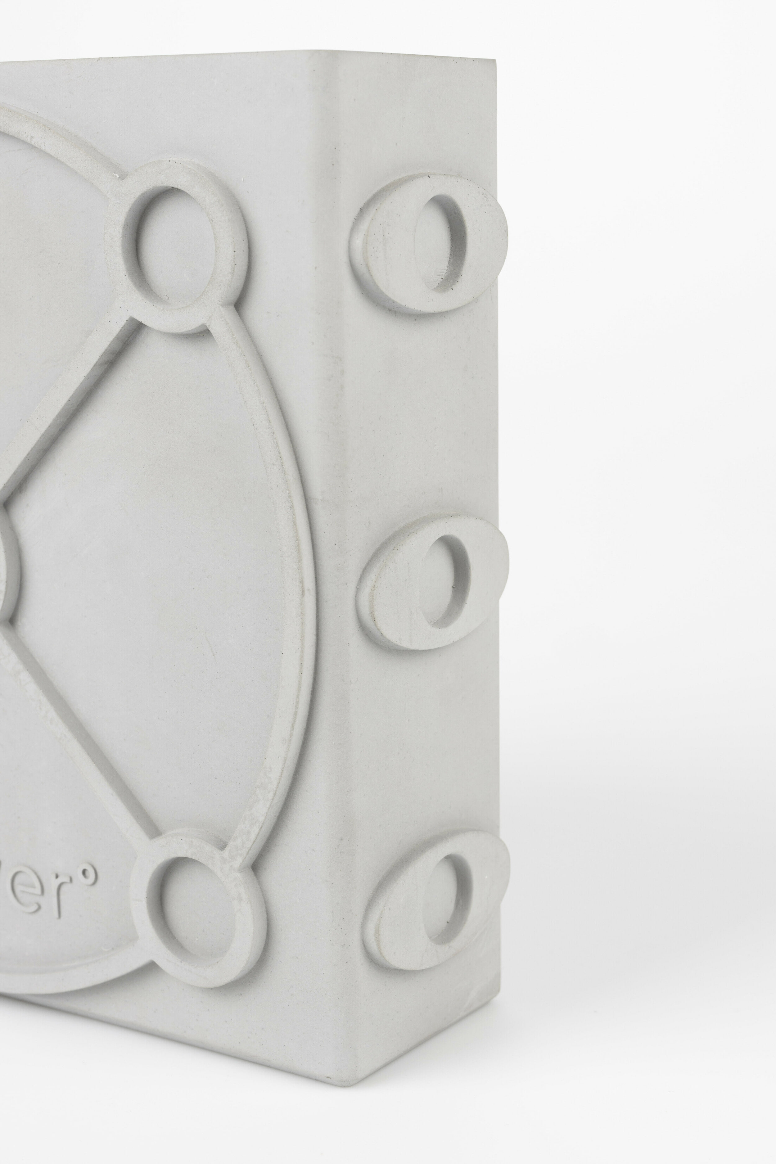 Zuiver Vaas 'Graphic' Flat, Beton, kleur Grijs