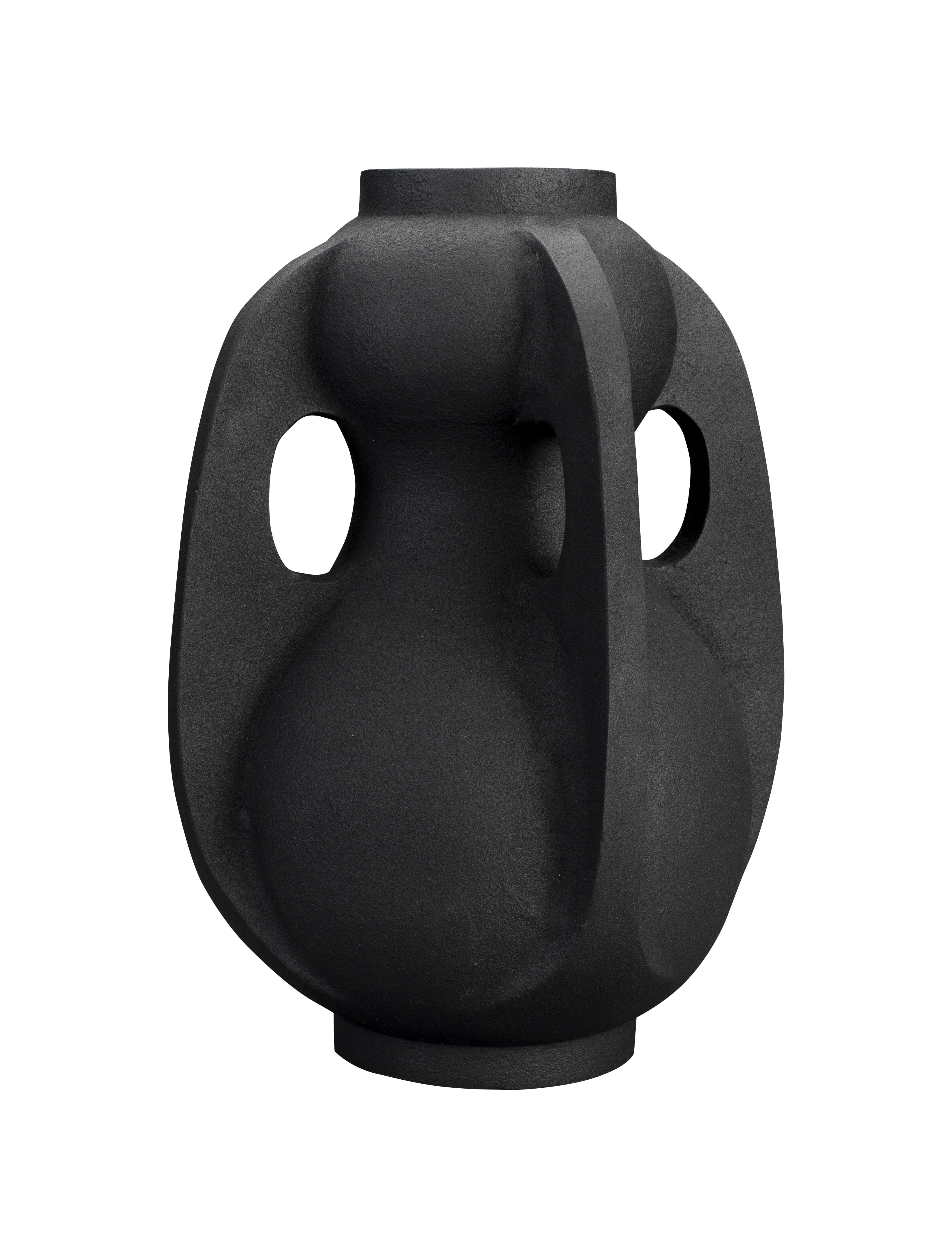 Dutchbone Vaas 'Thiago' 38cm hoog, kleur Zwart