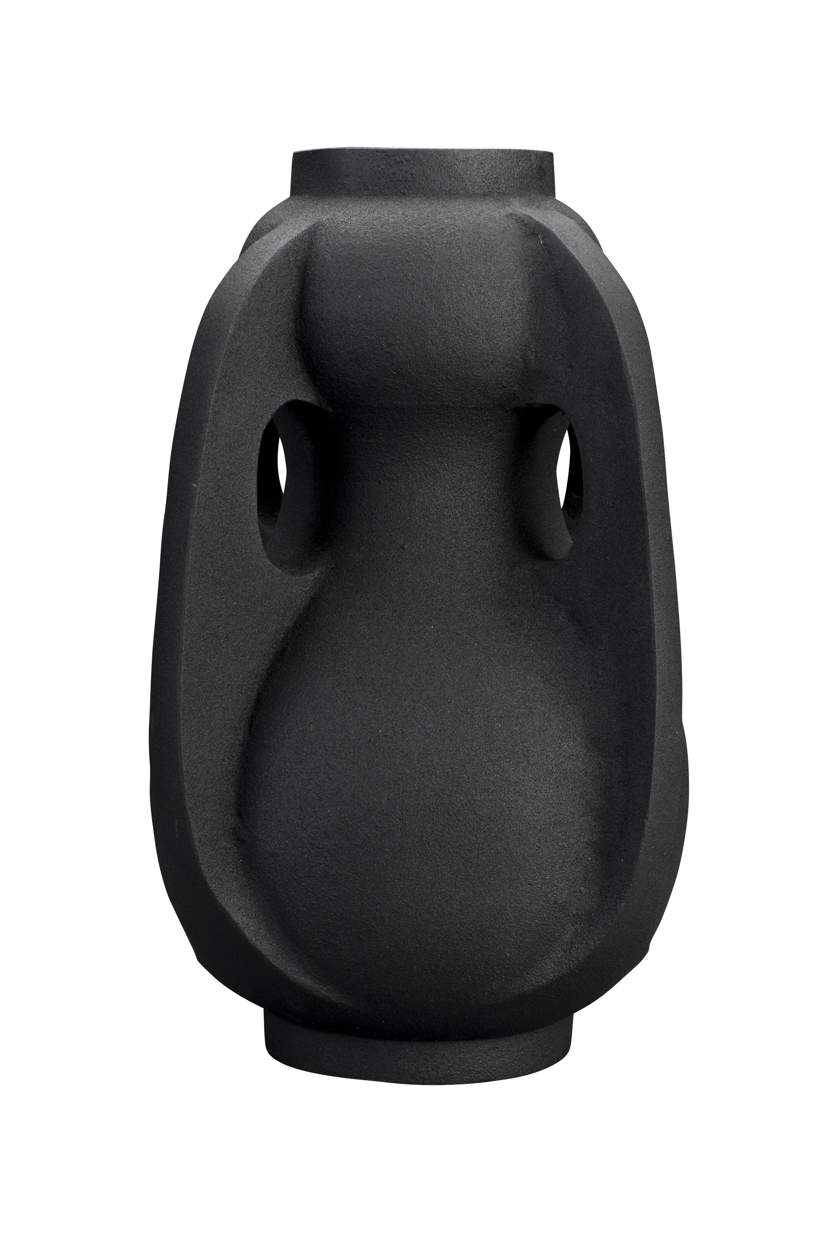 Dutchbone Vaas 'Thiago' 38cm hoog, kleur Zwart