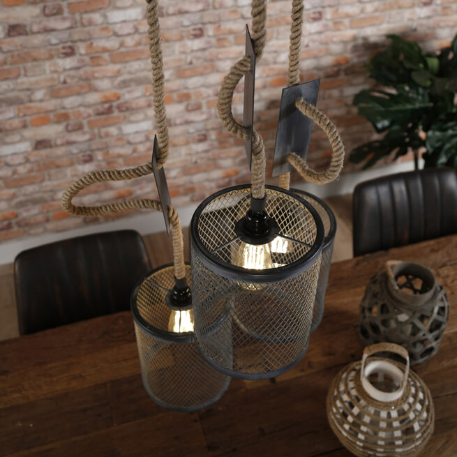 Industriële Hanglamp 'Judi' 3-lamps, Ø20cm