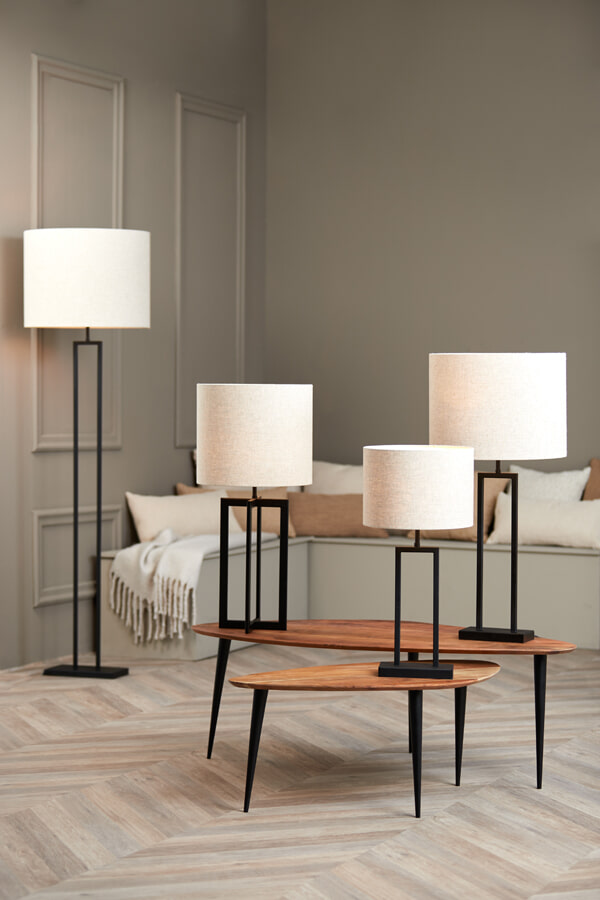 Light & Living Vloerlamp 'Shiva' kleur Mat Zwart