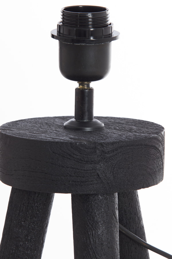 Light & Living Vloerlamp 'Ilias' Mangohout, 122cm, kleur Zwart (excl. kap)