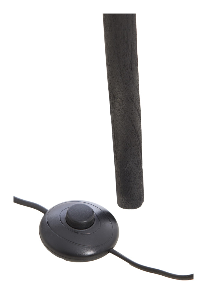 Light & Living Vloerlamp 'Ilias' Mangohout, 122cm, kleur Zwart (excl. kap)