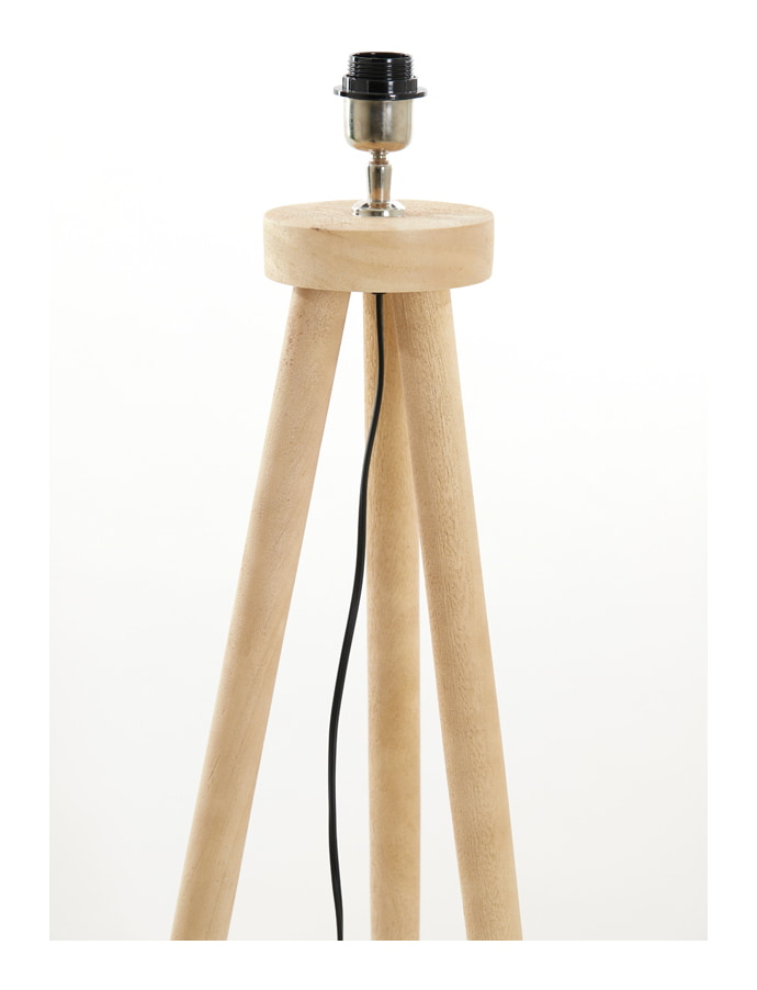 Light & Living Vloerlamp 'Ilias' Mangohout, 122cm, kleur Naturel (excl. kap)