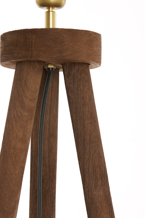 Light & Living Vloerlamp 'Ilias' Mangohout, 122cm, kleur Mat Bruin