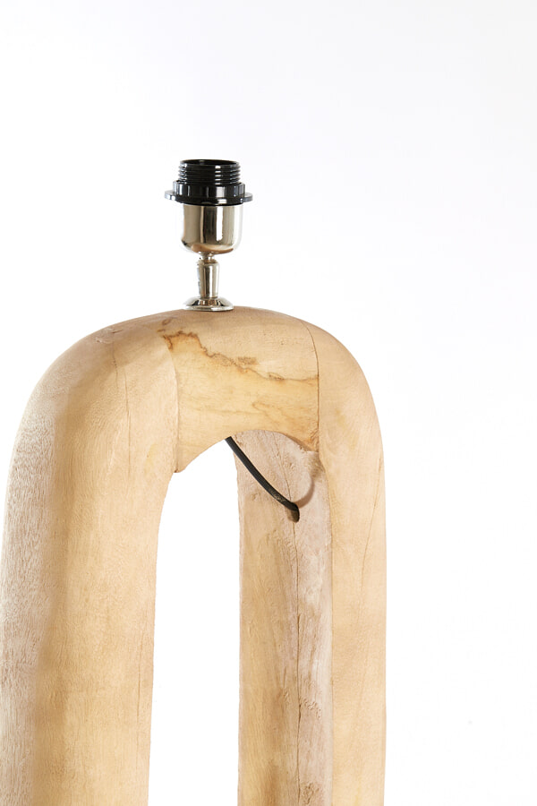 Light & Living Vloerlamp 'Kelafo' Mangohout, 125cm, kleur Naturel (excl. kap)
