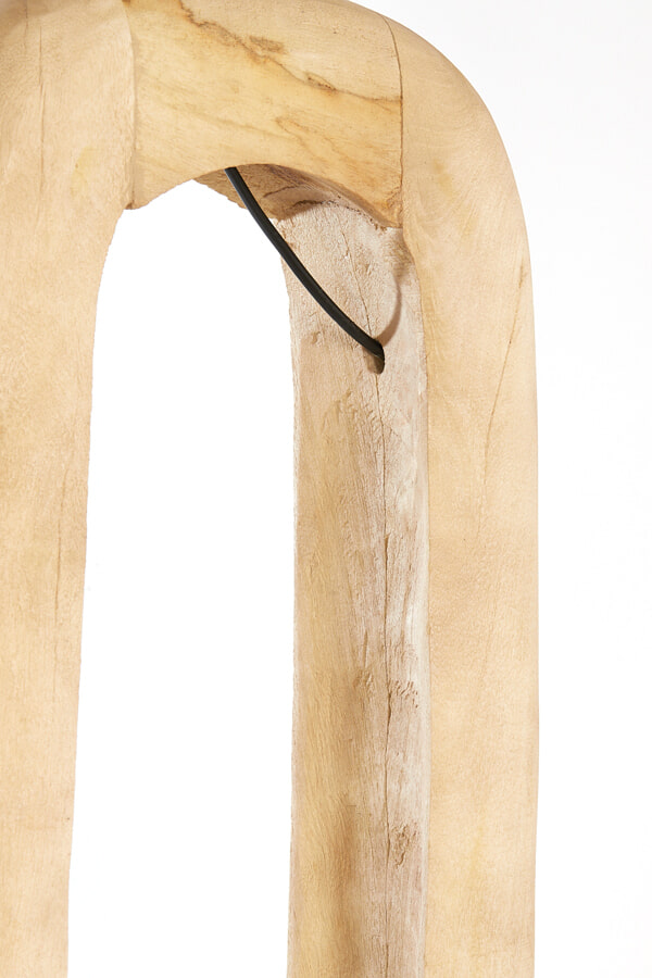 Light & Living Vloerlamp 'Kelafo' Mangohout, 125cm, kleur Naturel (excl. kap)