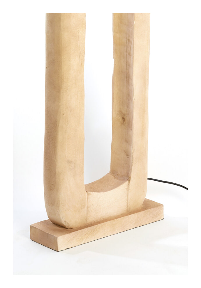 Light & Living Vloerlamp 'Kelafo' Mangohout, 125cm, kleur Naturel (excl. kap)