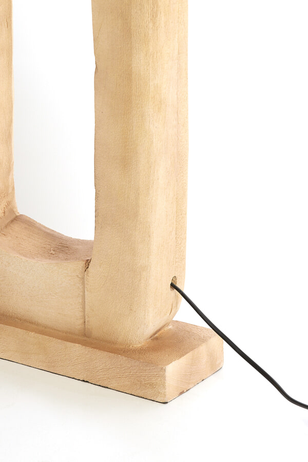 Light & Living Vloerlamp 'Kelafo' Mangohout, 125cm, kleur Naturel (excl. kap)
