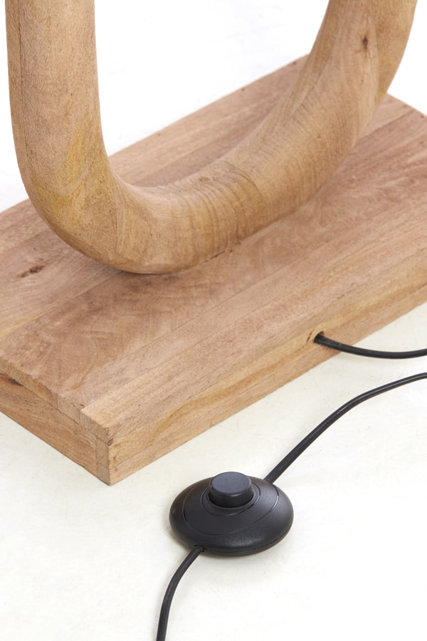 Light & Living Vloerlamp 'Paceco' Mangohout, 119cm hoog (excl. kap)