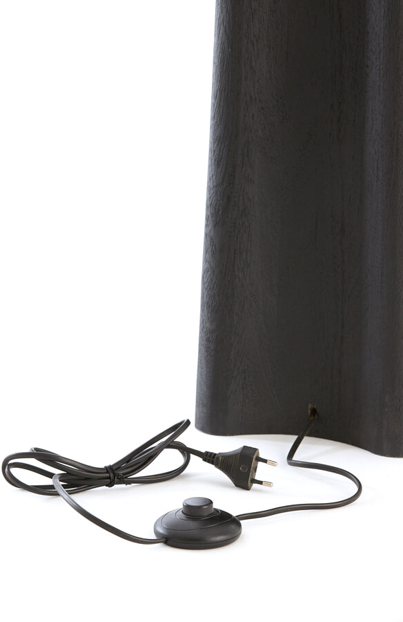 Light & Living Vloerlamp 'Navelli' Mangohout, 125cm, kleur Zwart (excl. kap)