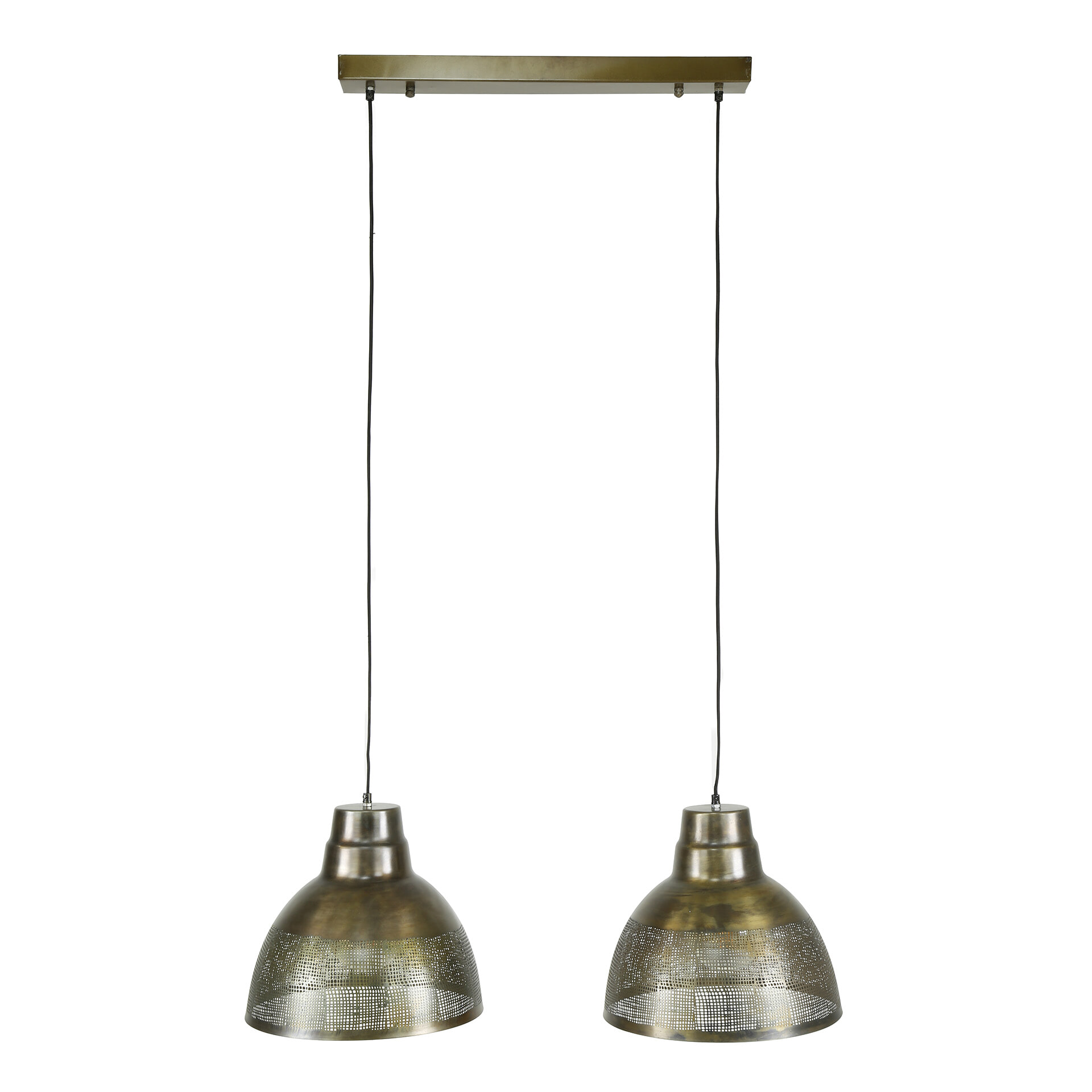 LifestyleFurn Hanglamp 'Rubio' 2-lamps, kleur Brons Antiek