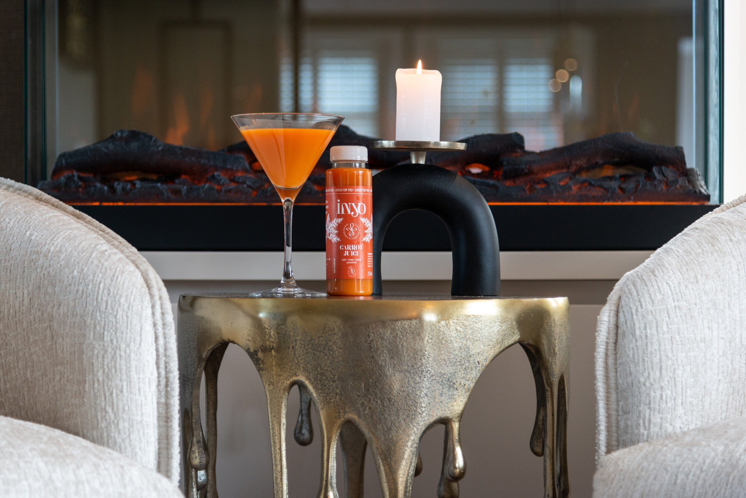 Richmond Bijzettafel 'Carly' 43cm, kleur Brushed Gold