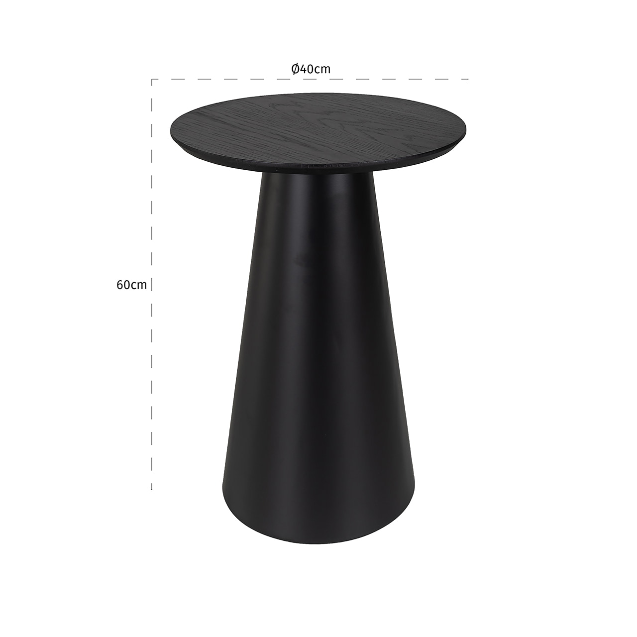 Richmond Ronde Bijzettafel 'Jazz' 40cm, kleur Zwart
