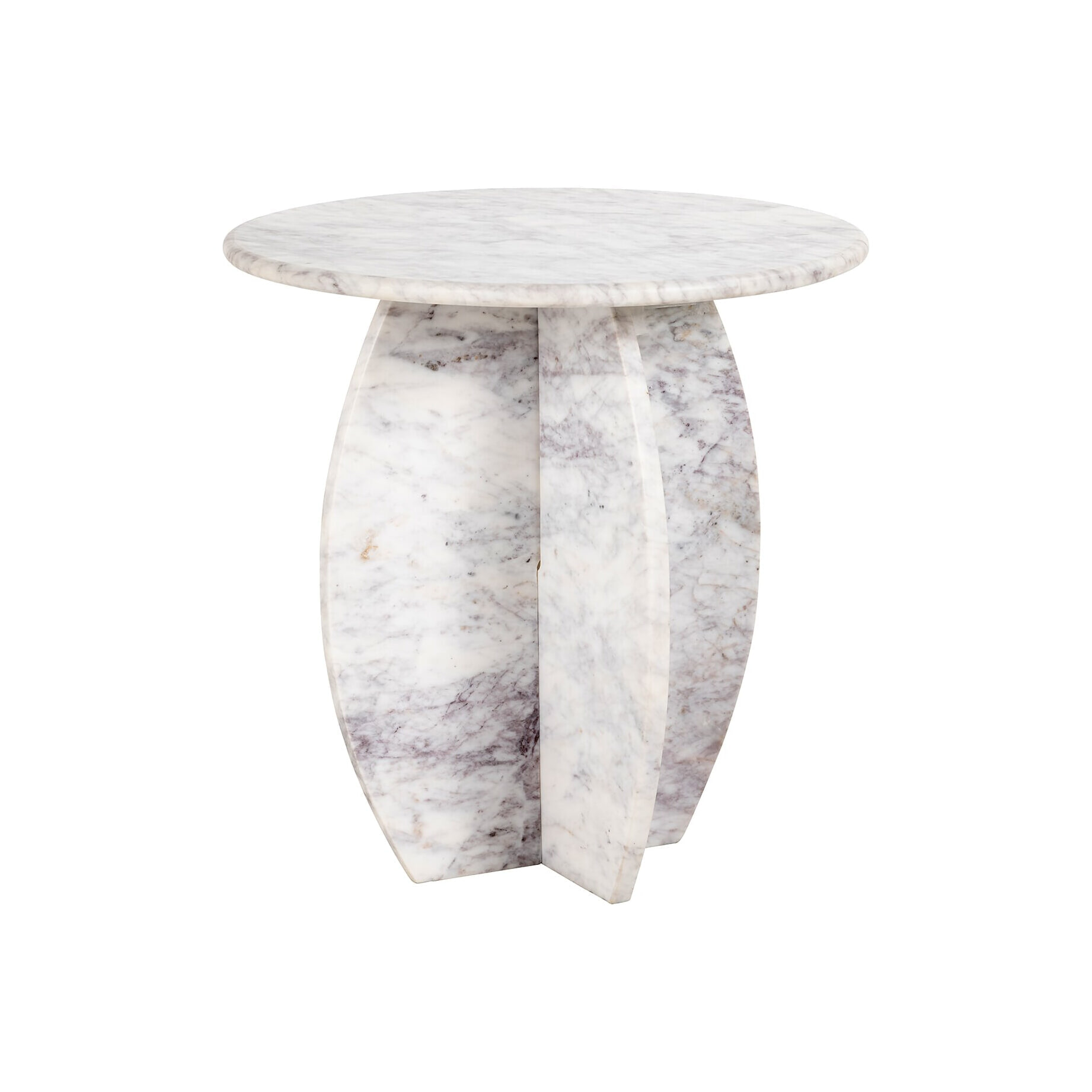 Richmond Ronde Bijzettafel Holmes Marmer, 50cm - Wit