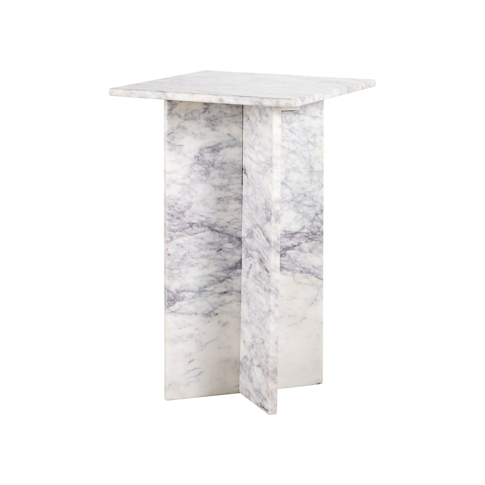 Richmond Bijzettafel Holmes Marmer, 45 x 45cm - Wit - Vierkant