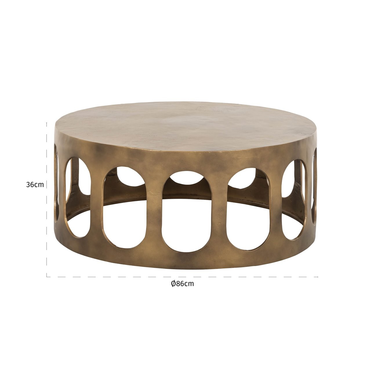 Richmond Ronde Salontafel 'Du Pont' 86cm, kleur Brushed Gold