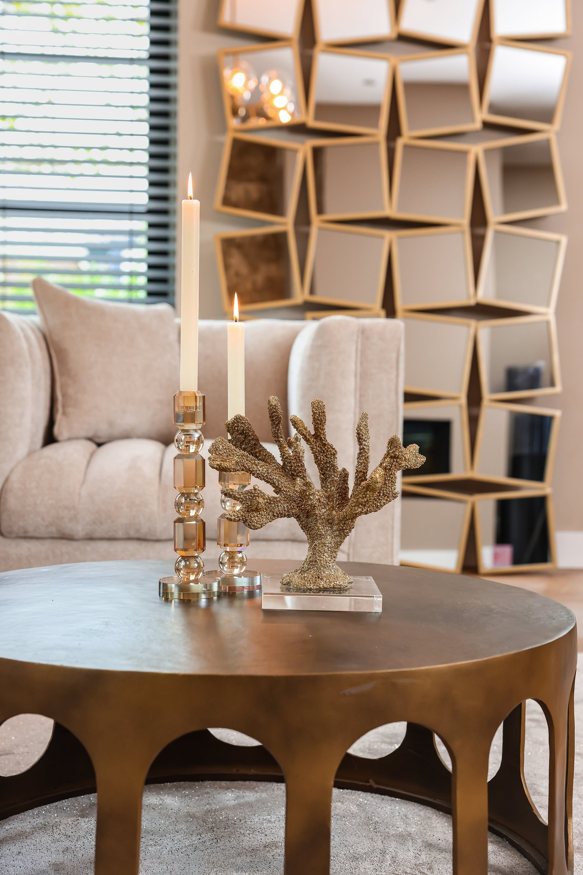 Richmond Ronde Salontafel 'Du Pont' 86cm, kleur Brushed Gold