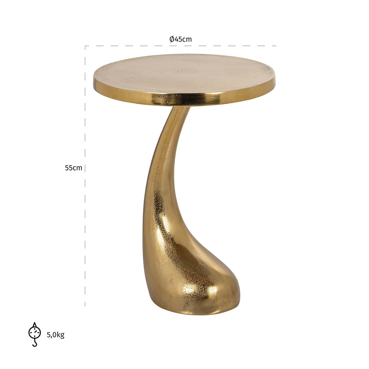 Richmond Ronde Bijzettafel 'Dolphin' 45cm