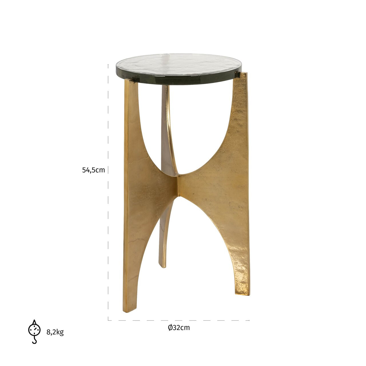 Richmond Bijzettafel 'Avery' 32cm, kleur Goud