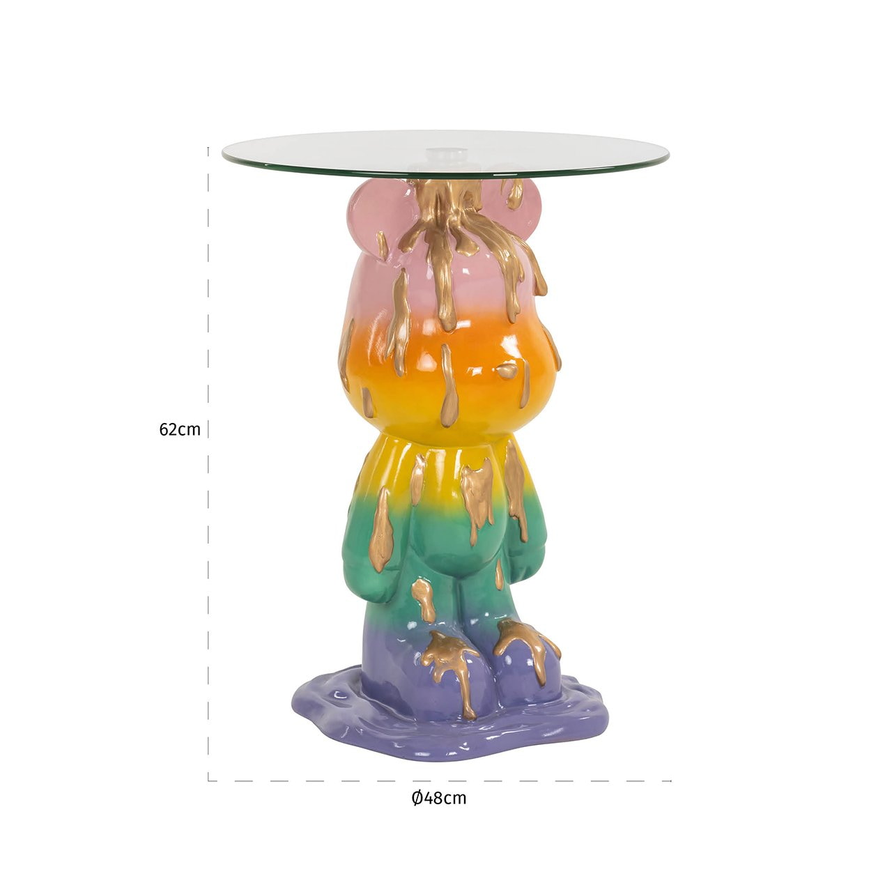 Richmond Ronde Bijzettafel 'Ebba' Glas, 48cm