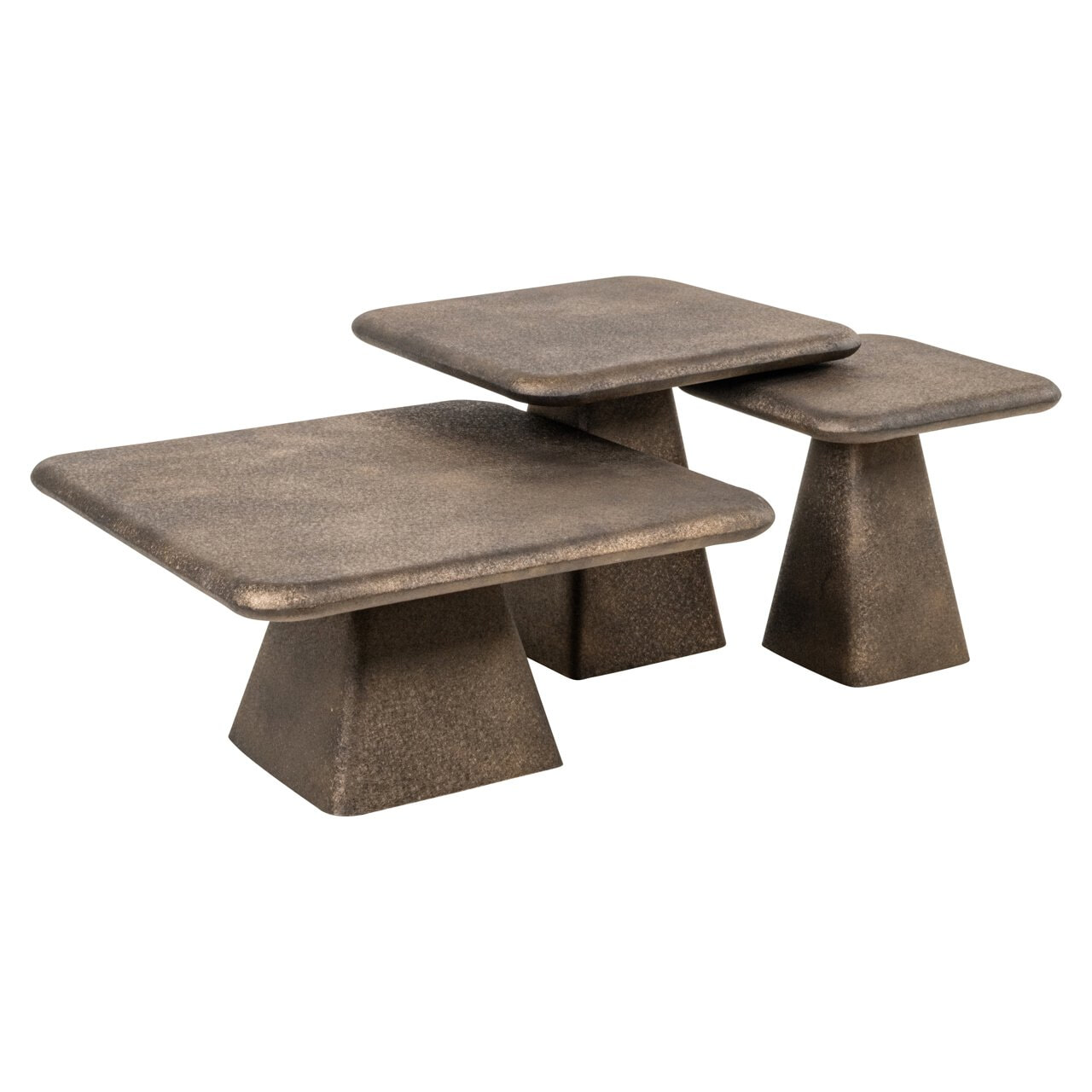 Richmond Salontafel 'Marlie' Set van 3 stuks, kleur Goud