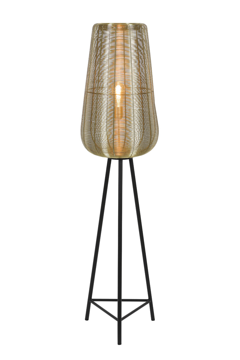 Light & Living Vloerlamp Adeta, goud+mat zwart, 147cm hoog