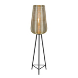 Light & Living Vloerlamp 'Adeta', goud+mat zwart, 147cm hoog