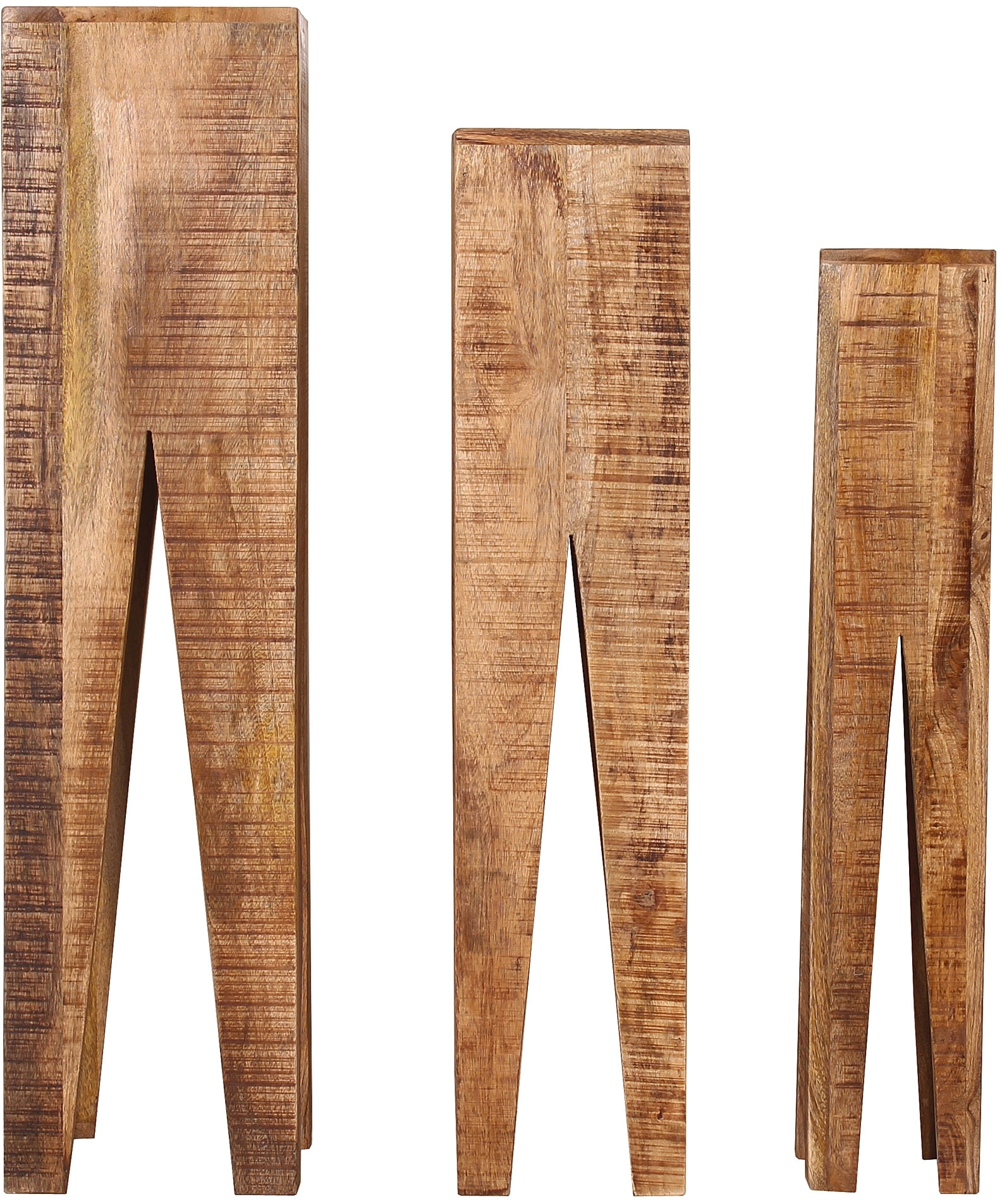 Artistiq Zuil 'Fleur' Mangohout, Set van 3 stuks