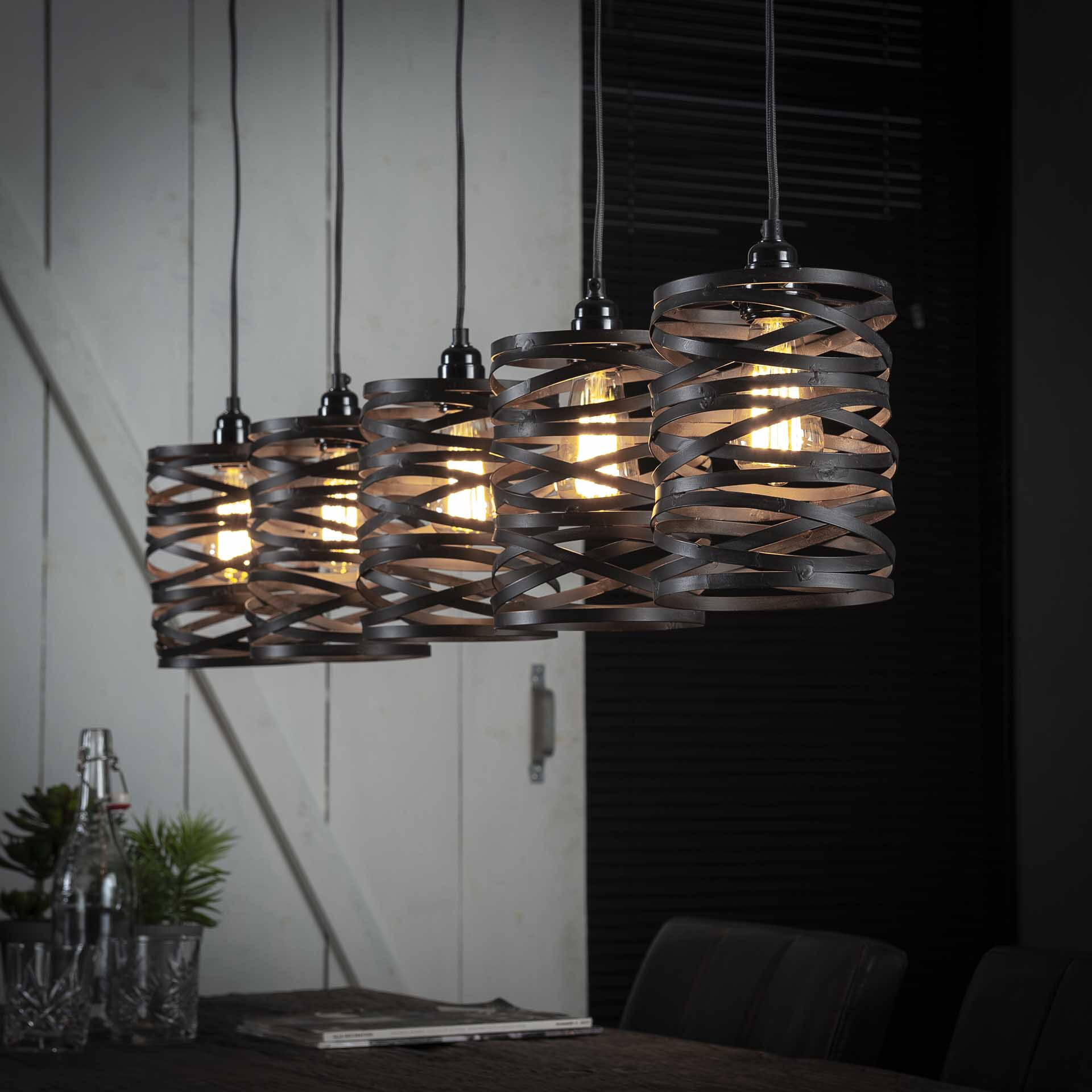 Hanglamp Kristina 5-lamps - Slate grey