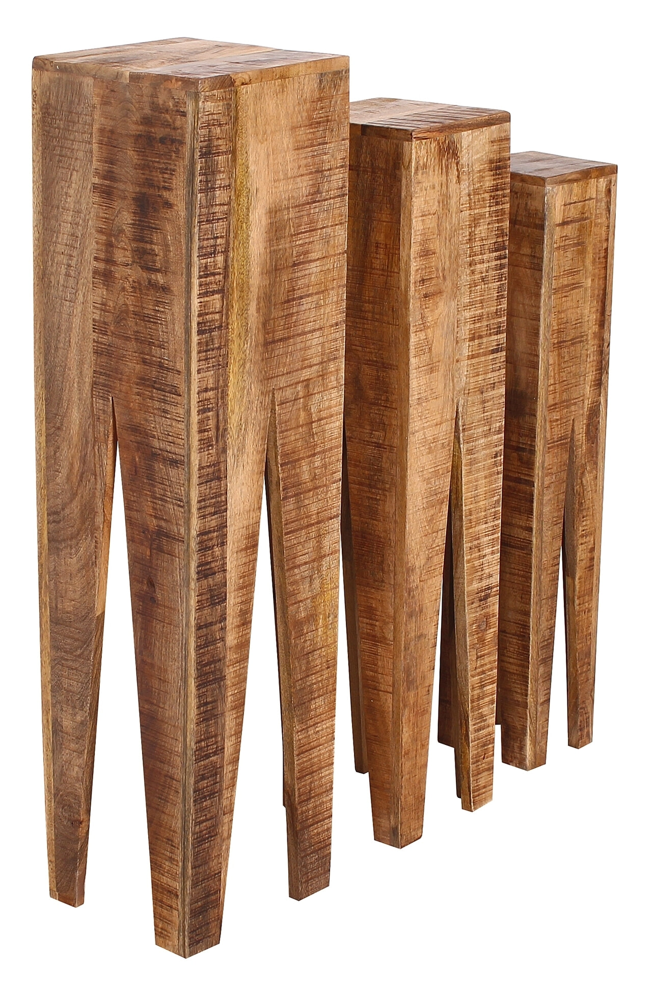 Artistiq Zuil 'Fleur' Mangohout, Set van 3 stuks