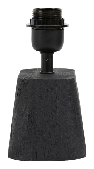 Light & Living Tafellamp 'Kardan' Mangohout, 21cm hoog, kleur Zwart (excl. kap)