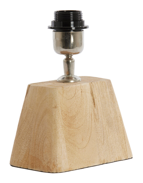 Light & Living Tafellamp 'Kardan' Mangohout, 21cm, kleur Naturel (excl. kap)